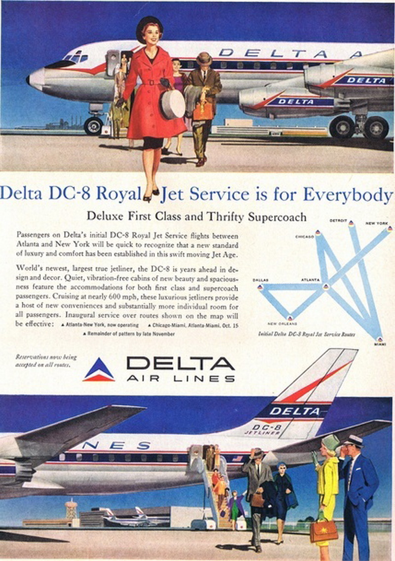 delta airlines dc-8 royal service ad
