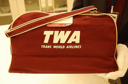 vintage flight bag twa airlines