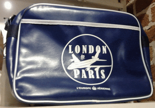 london to paris flight bag retro 1960s