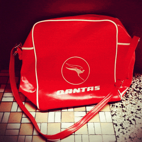 qantas vintage flight bag