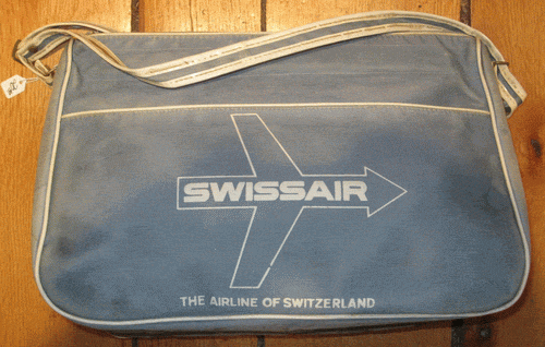 vintage flight bag swissair