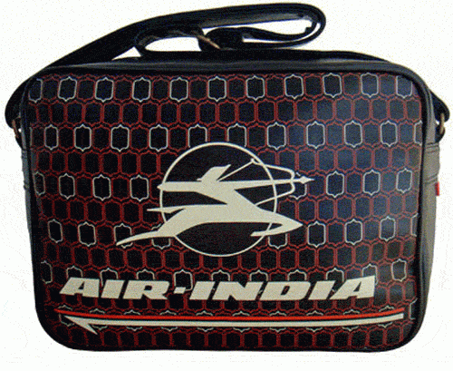 air india vintage flight bag