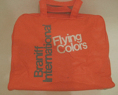 braniff international flying colors flight bag