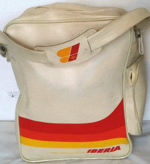 iberia airlines vintage flight bag