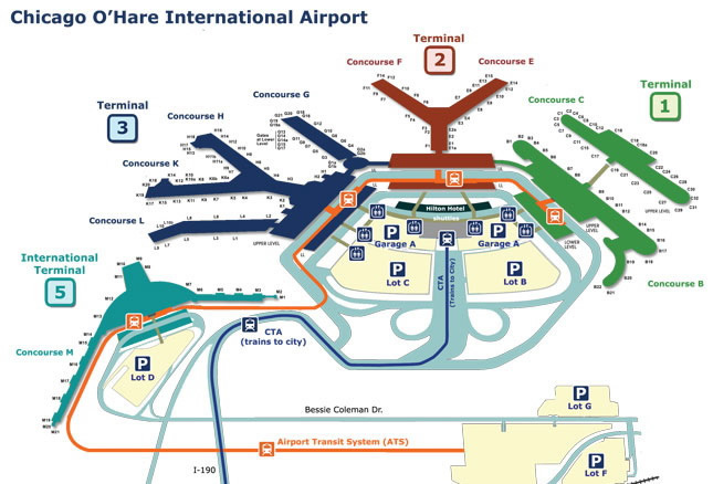 chi-ohare airport map