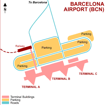 bcn airport map